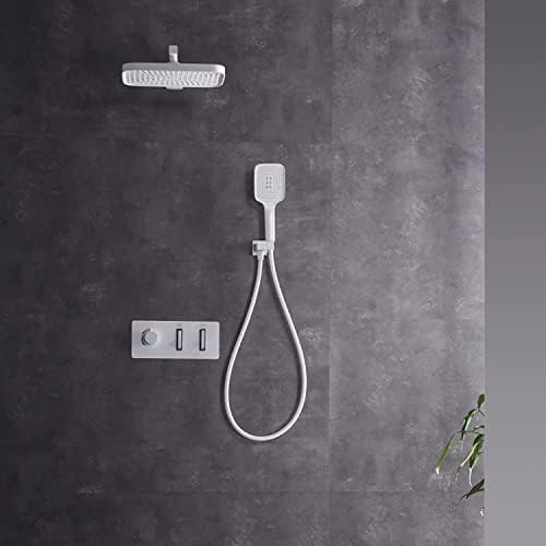 White Aesthetic Mixer Shower Set with Rainfall and Handheld