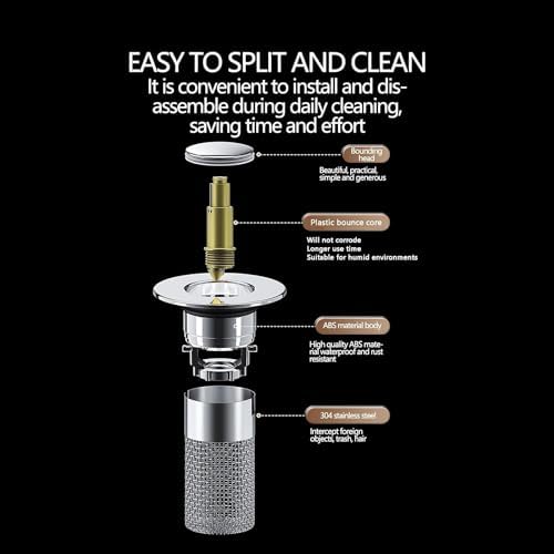 Stainless Steel Pop-Up Drain Strainer for Bathroom Sink