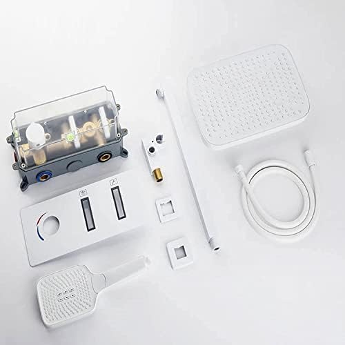 White Aesthetic Mixer Shower Set with Rainfall and Handheld