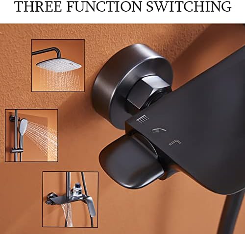 Chrome Wall Mounted Shower Faucet Set with Hidden Spout and Rain Shower Head