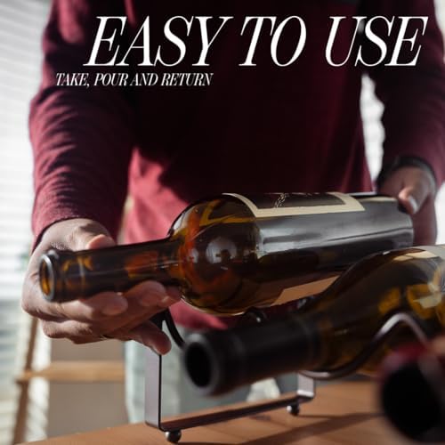 1-Tier Metal Wine Rack for Countertop - 4 Bottle Storage