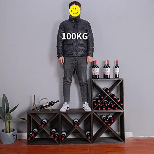 FDHUIJIA 48-Bottle Solid Wood Wine Rack