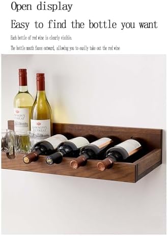 ZUGIATP Floating Wine Rack Wall Mounted Wood Storage Stand
