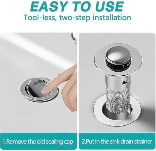Universal Stainless Steel Drain Strainer for Bathroom Sink