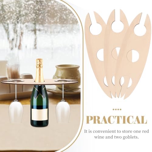 BESTOYARD Wooden Wine Rack - 3 Pack Khaki Freestanding Holder