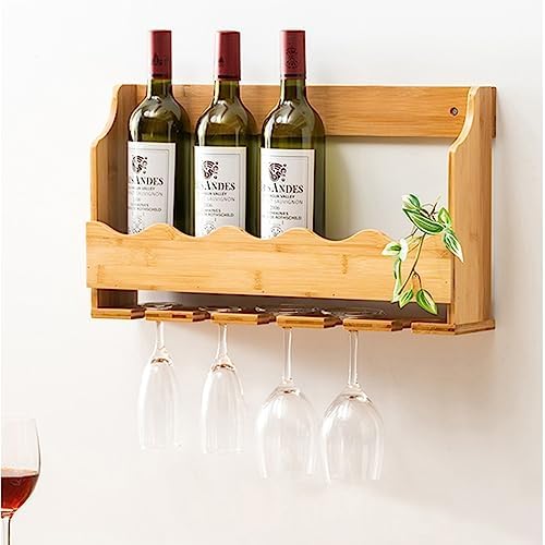 Wall-Mounted Wine Glass Rack Wooden Design Eco-Friendly Storage