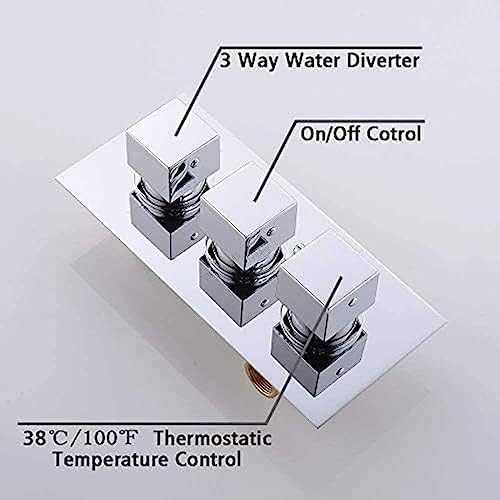 TECKI Thermostatic Shower System with LED Handheld and Shower Head
