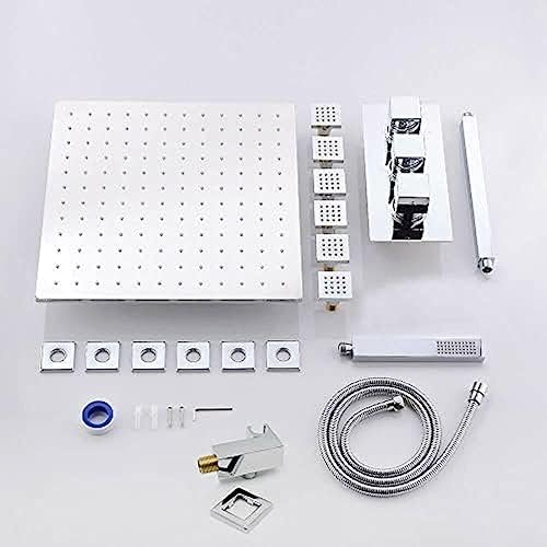 TECKI Thermostatic Shower System with LED Handheld and Shower Head