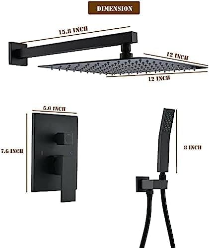 Thermostatic Shower Faucet System with LED Rainfall and Handheld Massage