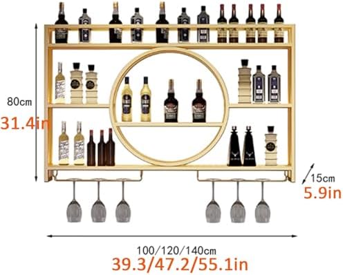 JKGHK Wall Mounted Glass Holder 3-Layer Wine Rack Gold 393in100cm