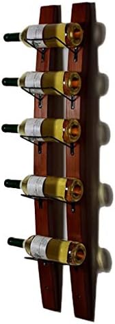 5-15 Bottle Wall-Mounted Wine Rack with Rustic Wood and Iron Frame