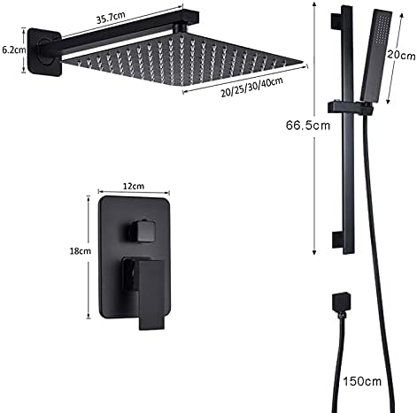 Brass Rain Shower Faucet Set with Adjustable Rod and Handheld Shower