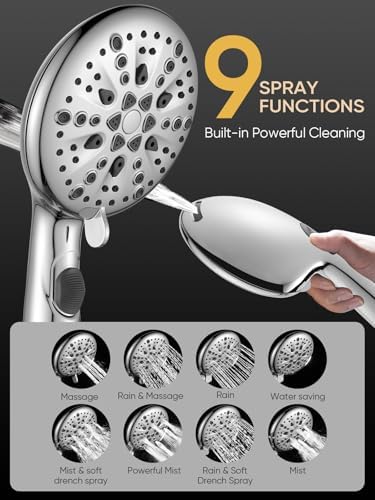 Cobbe 9 Function Handheld Shower Head with Power Wash