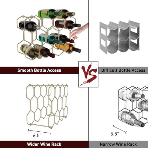 Buruis 14-Bottle Tabletop Wine Rack Gold 1