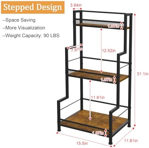 Bliesosfud Upgraded 3 Tier Liquor Stand for Home Bar