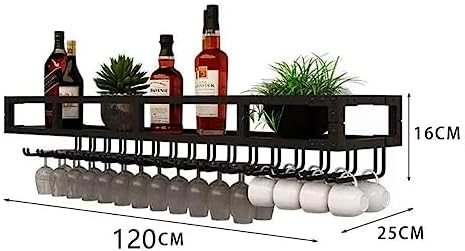 Wall Mounted Wine Rack with LED Glass Holder