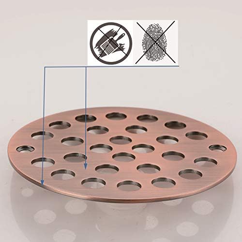 4-Inch Screw-in Shower Strainer Drain Cover Replacement Antique Copper