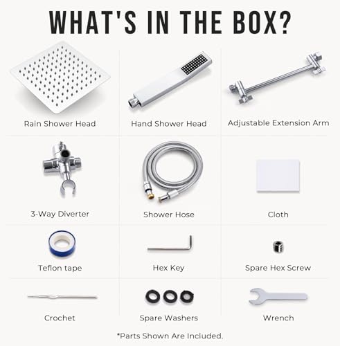 G-Promise All Metal 10 Inch Dual Square Shower Head Set