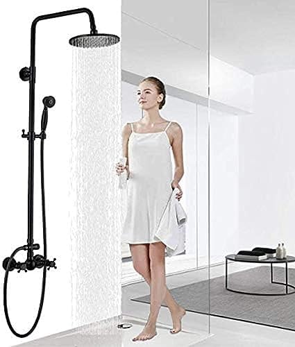 TECKI Black Oil Rubbed Bronze Shower Head Set with Handheld Mixer Taps