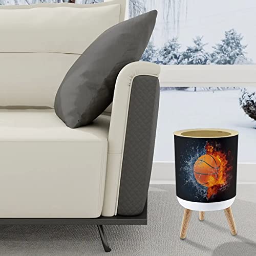 NBWEE Shabby Chic Trash Can with Lid 18 Gallon