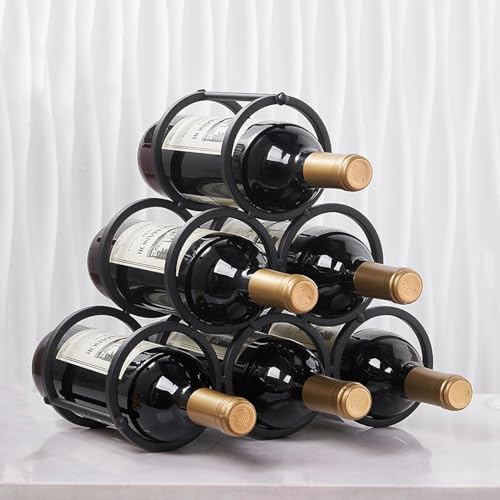 GeLive 6-Bottle Tabletop Wine Rack Frosted Iron