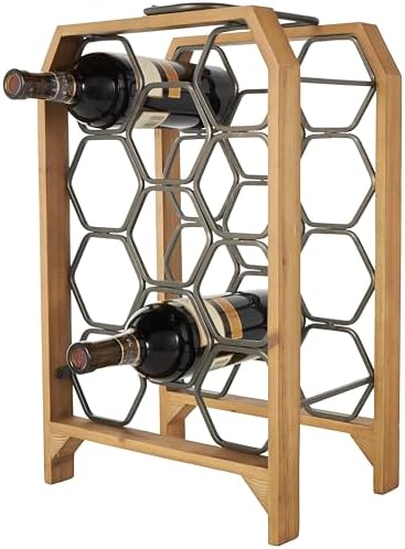 Deco 79 Industrial Wood Wine Rack with 11 Slots