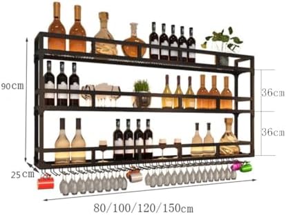 SilteD Wall-Mounted Wine Rack with LED Industrial Style