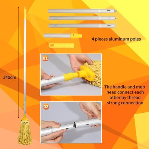 Wajeehaa 22 Qt Mop Bucket with Wringer and Cotton Mop 1