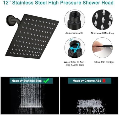 Tudoccy Handheld Shower Head Combo with 11 Arm and 9 Spray Settings