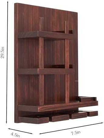 Wall-Mounted Wine Rack with Cup Holder and 4 Bottle Capacity