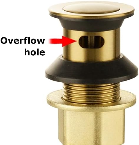 PARLOS Pop Up Sink Drain Stopper Anti-Clogging with Overflow Brushed Gold