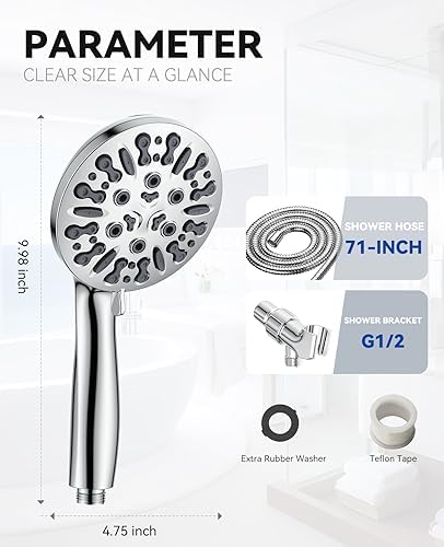 JDO High Pressure Handheld Shower Head 9 Settings