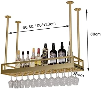 Ceiling Wine Rack - Durable Wrought Iron Wall Mounted Storage