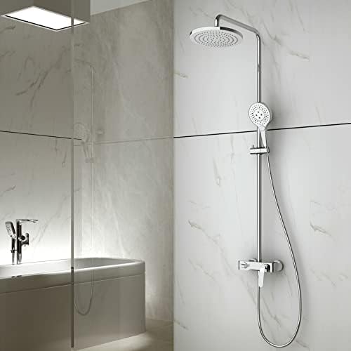 Shower System with 3-Mode Handheld and Waterfall Spout