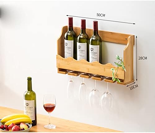 Wall-Mounted Wine Glass Rack Wooden Design Eco-Friendly Storage