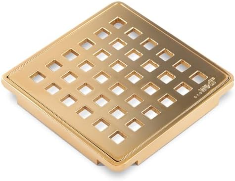 Wedi Drain Cover Square Stainless Steel with Gold Finish 3-34x3-34x14