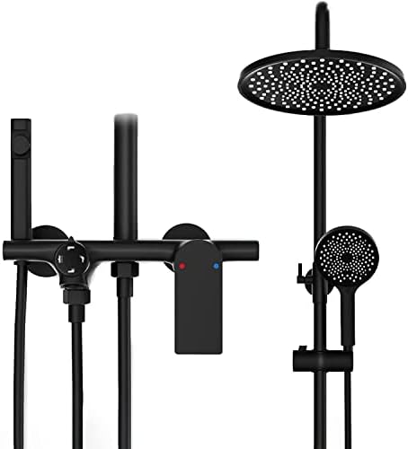 Adjustable Rainfall Shower System with Handheld and Bidet