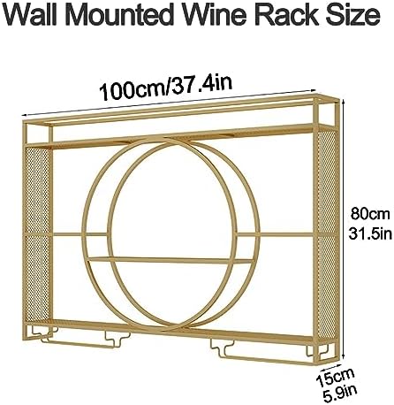 XONJEMU Wall Mounted Wine Rack with Stemware Hanger