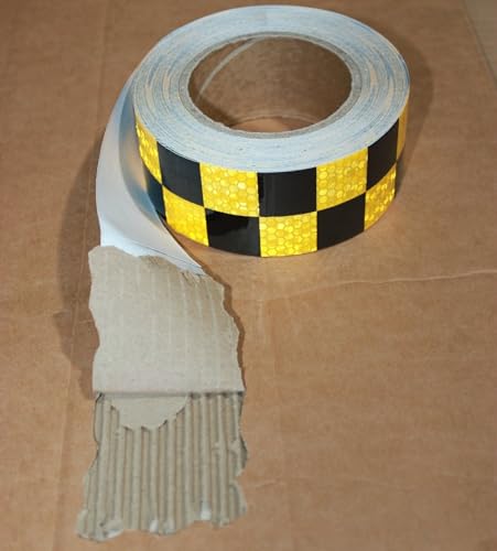 Yellow Black Reflective Tape 2in x 66ft Safety Warning
