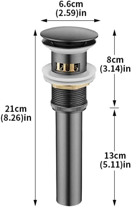 YZZY Bathroom Sink Pop-up Drain with Overflow and Hair Catcher