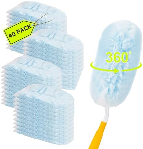 40 Count Microfiber Duster Refills Kit with Handles