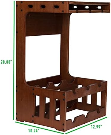 Mind Reader Wall-Mounted Wine Rack 6-Bottle Capacity Wood Brown