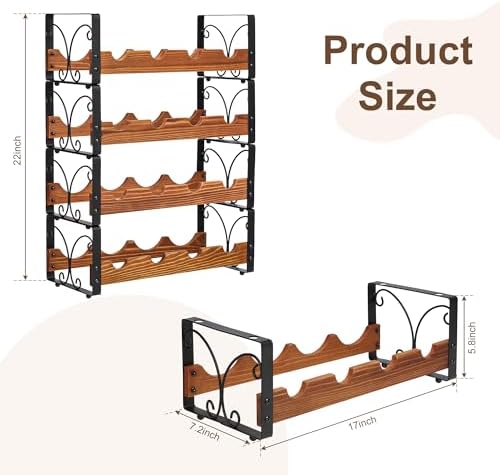 Xcosrack Freestanding Wine Rack with 4 Tiers and Patent Design