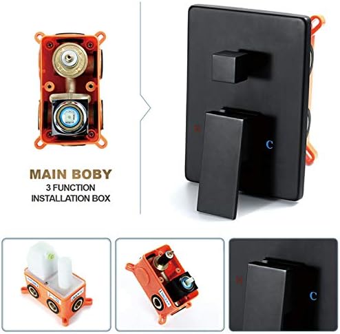 Black Rain Shower System with Body Jets and Handheld