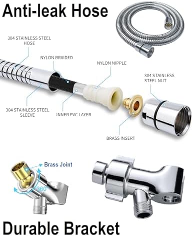 Diiwet 7 Settings Handheld Showerhead with Power Wash