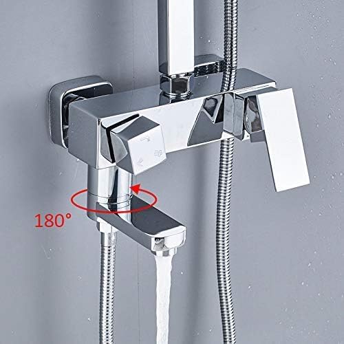TECKI 3-Way Mixer Bath Shower Faucet Set with Rainfall Head