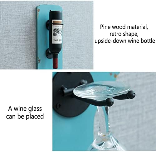 KINTEOK Wall Mounted Wine Rack with Glass Holder