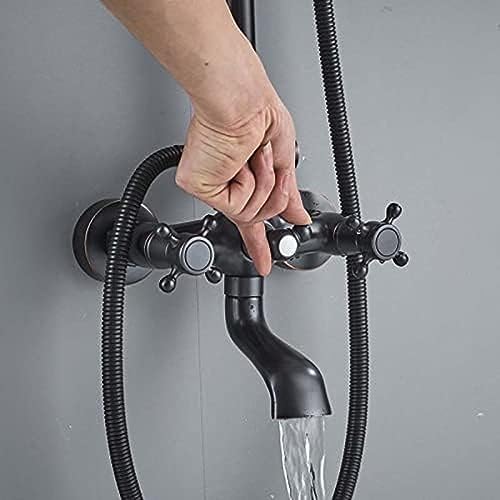TECKI Dual Handle Bath Shower Set with Handshower and 8 Rainfall Showerhead