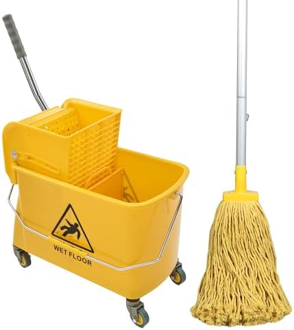 Wajeehaa 22 Qt Mop Bucket with Wringer and Cotton Mop 1