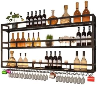 SilteD Wall-Mounted Wine Rack with LED Industrial Style